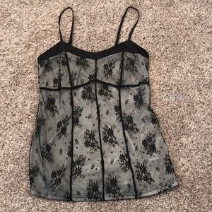 Express Tank Top Size Small-Black Lace Gray Lining